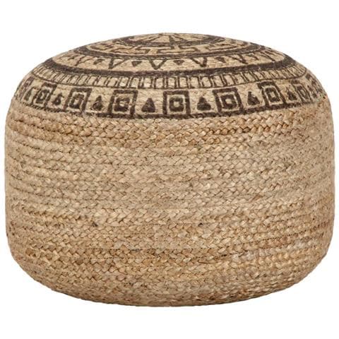 Pouf Lavorato A Mano Marrone 45x30 Cm In Juta - Foto 1