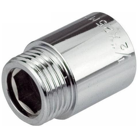 12 bsp (15mm) Tubo Di Prolunga Filettatura Femmina X Ottone Cromato Maschio 20 Mm Di Lunghezza - Foto 1