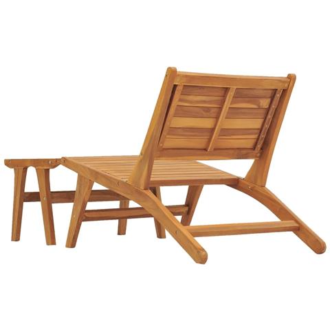 Sedia Da Giardino Con Poggiapiedi In Legno Massello Di Teak - Foto 2