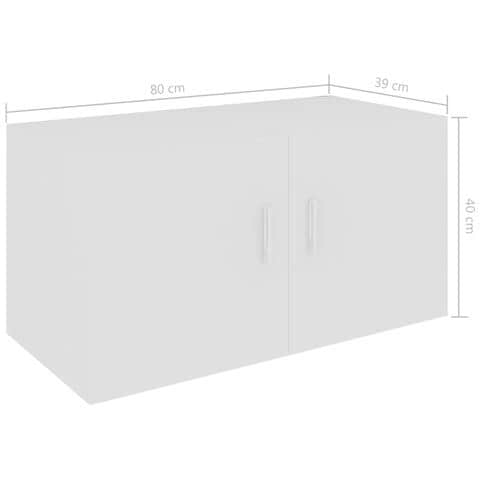 Armadietto da Parete Bianco 80x39x40 cm in Legno Multistrato - Foto 8