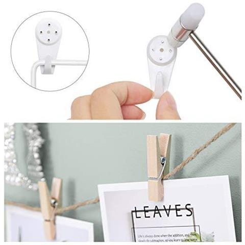 Pannelli Griglia Set Di 2 Display Photo Wall Metal Mesh Decorazione Della Parete Multifunzionale Hanging Quadro A Parete Fai Da Te Dellesposizione Di Arte S Hook Clip Canapa Cavo Bianco Lpp02w - Foto 2