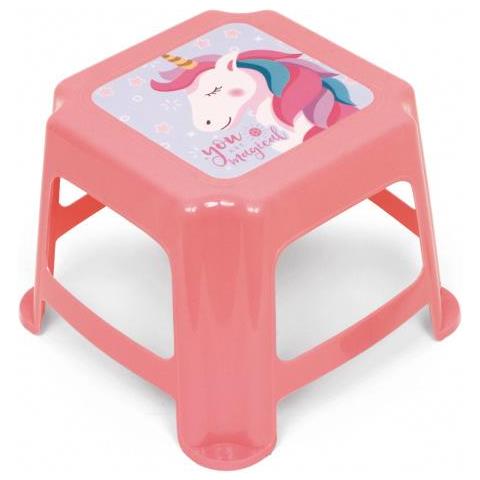 Sgabello Unicorn Ragazze 27 X 27 Cm Polipropilene Rosso / rosa - Foto 1