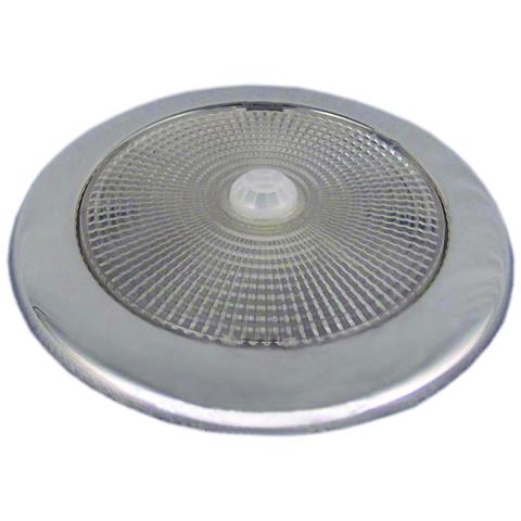 Plafonierain Acciaio Inox A 28 Led. Montaggio A Filo Con Viti Situate Sotto Il Diffusore. Alim. 12v. Consumo 2,26w,illuminazione Equivalente A 15w Standard. Ip66. Luce Bianca Calda (4000-4500k), 110 Lumen. Dim. Mm. 132x10h. - Foto 1