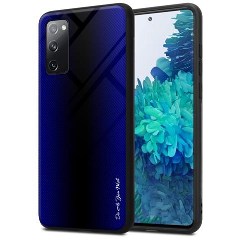 Custodia Compatibile Con Samsung Galaxy S20 Fe - Ottica A Strisce In Cobalto Viola - Coperchio Protettivo In Vetro Temperato E Silicone Tpu - Foto 1