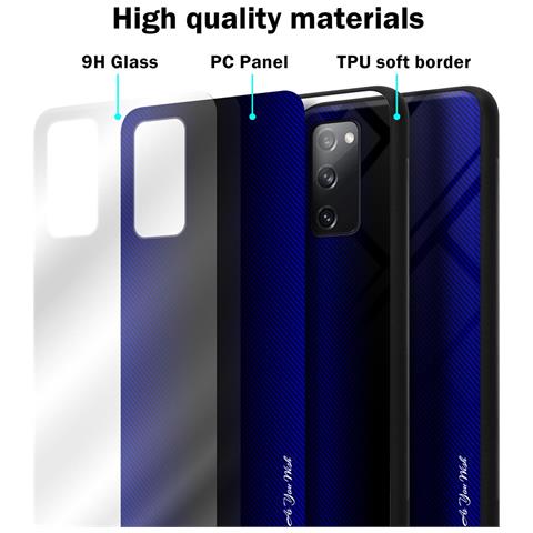 Custodia Compatibile Con Samsung Galaxy S20 Fe - Ottica A Strisce In Cobalto Viola - Coperchio Protettivo In Vetro Temperato E Silicone Tpu - Foto 7