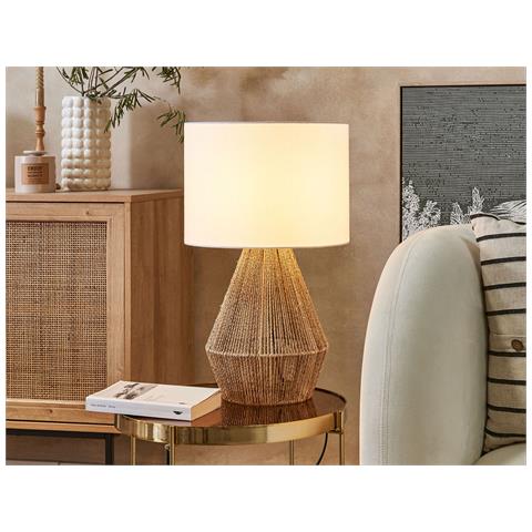 Lampada Da Tavolo Malewa Corda Di Carta Naturale - Foto 1
