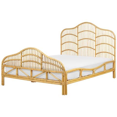 Letto Matrimoniale Rattan Color Legno Chiaro 140 X 200 Cm Domeyrot - Foto 2
