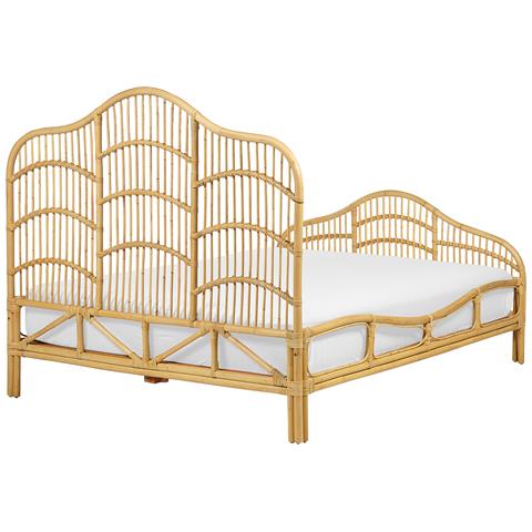 Letto Matrimoniale Rattan Color Legno Chiaro 140 X 200 Cm Domeyrot - Foto 8