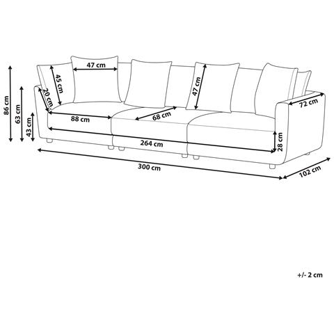 Divano 3 Posti Sigtuna Tessuto Beige - Foto 8