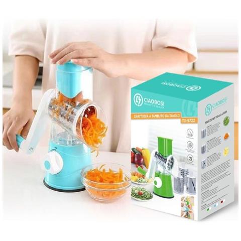 Trade Shop - Grattugia A Tamburo Manuale Per Cucina Casa Da Tavolo Tritatutto Affetta Tx-9722 - Foto 1