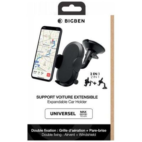 Supporto Auto Smartphone 2 In 1 Regolabile Parabrezza E Ventilazione, Nero - Foto 2