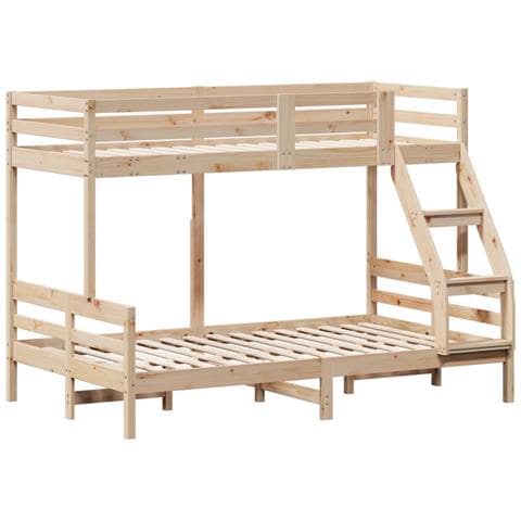 Letto A Castello 90x200/120x200 Cm In Legno Massello Di Pino - Foto 1