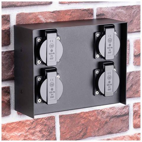 Colonna Elettrica Giardino Colonnina 4 Prese Shucko Impermeabili Terra Parete - Foto 5