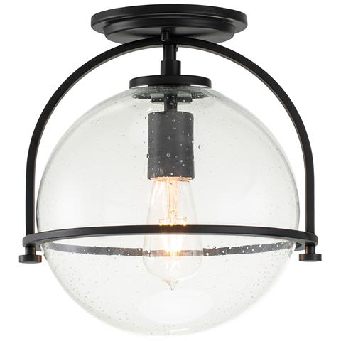 Plafoniera Industrial Nordica Somerset Acciaio Nero 1 Luce E27 - Foto 1