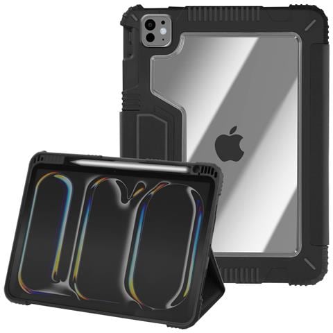 Custodia Anti-urto Per Ipad Pro 11' 2024 Copertina Supporto Rinforzata, Nero - Foto 1