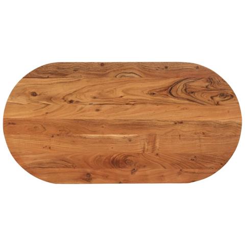 Piano Tavolo 100x50x2,5 Cm Ovale In Legno Massello Di Acacia - Foto 1