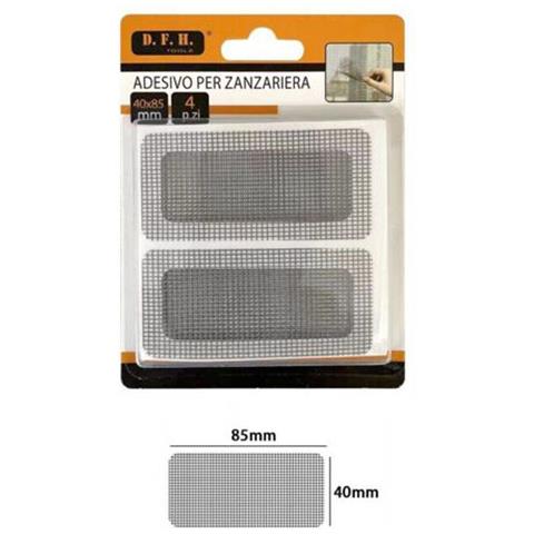 Set 4 Toppe Adesive Per Riparazione Rete Zanzariera 40x85mm Ripara Zanzariere - Foto 1