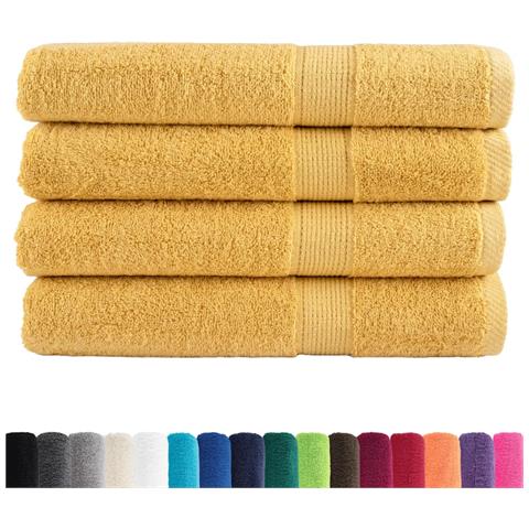 Asciugamani Premium SOLUND 4 pz Oro 100x200 cm 600gsm - Foto 2