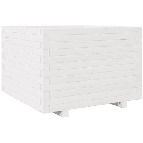 Fioriera Da Giardino Bianca 70x70x49,5cm Legno Massello Di Pino - Foto 2