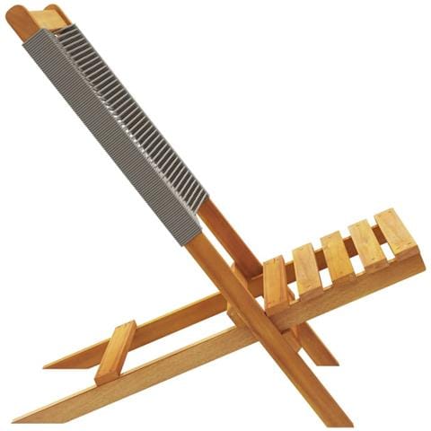 Sedie da Giardino Pieghevoli 4pz Grigie Legno Massello Acacia - Foto 10