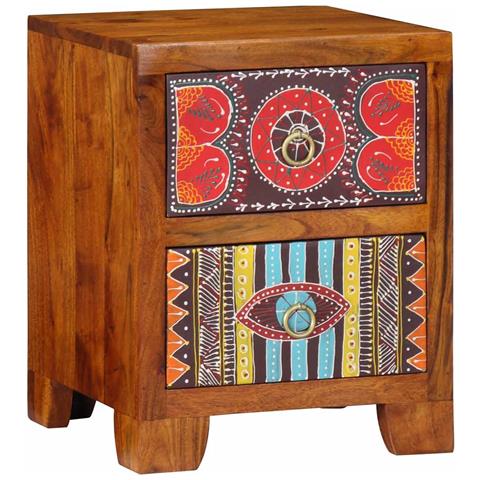 Comodino 35x35x45 Cm In Legno Massello Di Acacia - Foto 1