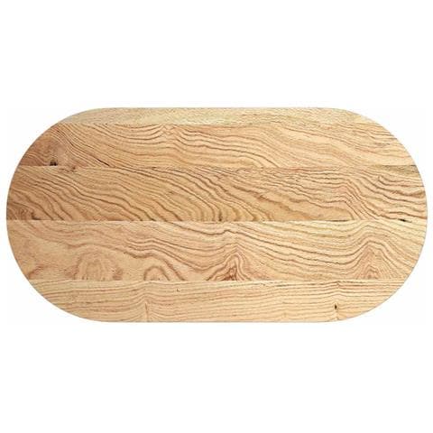 Piano Per Tavolo 120x60x2 Cm In Rovere Massello Ovale - Foto 2