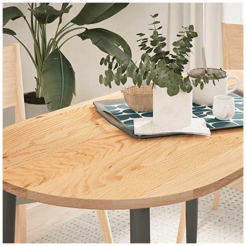 Piano Per Tavolo 120x60x2 Cm In Rovere Massello Ovale - Foto 1