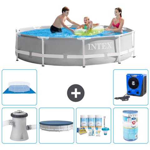 Piscina Fuori Terra - In Giro - 305x76 Cm - Grigio - Include Accessori Coordinati A1999 - Foto 1