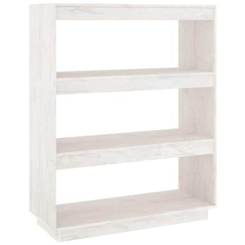 Libreria /divisorio Bianco 80x35x103 Cm Legno Massello Di Pino - Foto 1