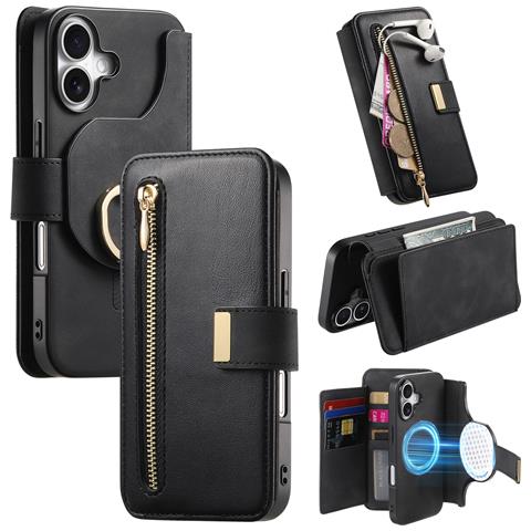 Custodia A Portafoglio Per Samsung S23 Plus Con Anello E Cerniera, Cover Magnetica Flip - Foto 2