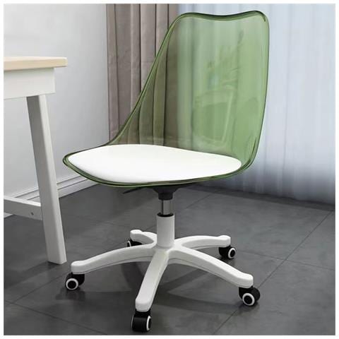 Sedia Da Scrivania Con Ruote E Schienale Trasparente Verde Poltrona Da Ufficio - Foto 1