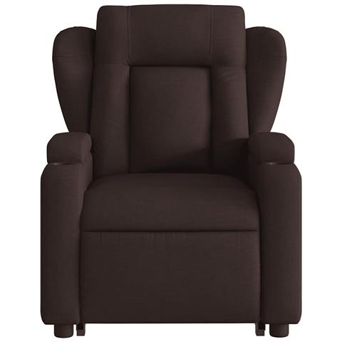 Poltrona Alzapersona Massaggi Reclinabile Marrone Scuro Tessuto - Foto 9