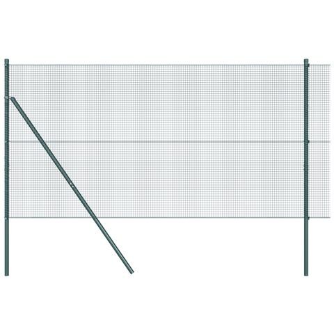 Recinzione in Rete Saldato con 13 Pali Verde 1x25 m Acciaio - Foto 1