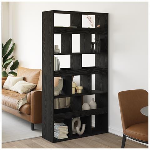 Divisore per stanze 2 pezzi Rovere nero 100x33x187,5 cm Legno ingegnerizzato - Foto 2
