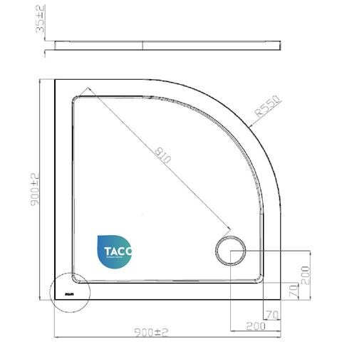 Piatto Doccia Ribassato 90x90 Cm Resina H3.5 Cm Monaco Bianco - Foto 2