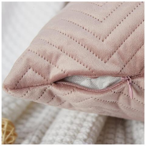 Set Di 2 Federe In Velluto Rosa Chiaro 65 X 65 Cm - Foto 4