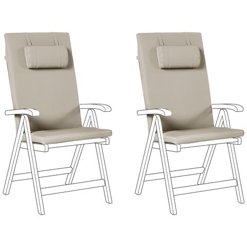 Set Di 2 Cuscini Schiena /seduta Java /amantea Premium 50 X 70 Cm Tortora - Foto 2