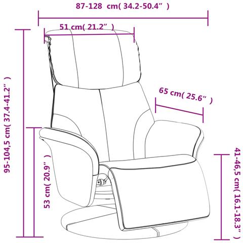 Poltrona Reclinabile con Poggiapiedi Crema in Similpelle - Foto 9