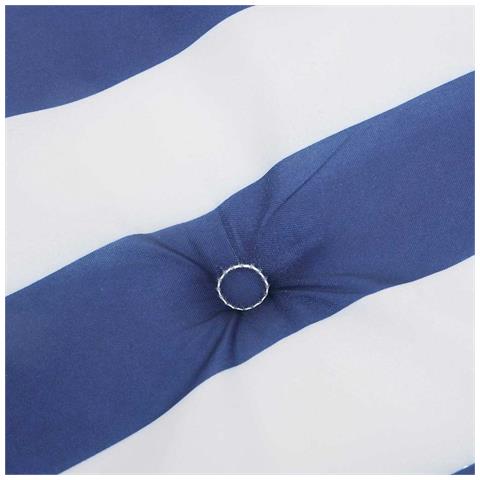 Cuscino per Panchina da Giardino Blu e bianco 180 x 50 x 4 cm - Foto 5