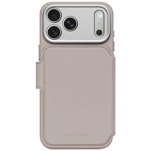 Custodia A Libro Per Iphone 17 Pro Max Magsafe In Pelle Con Cover Staccabile, Beige - Foto 1