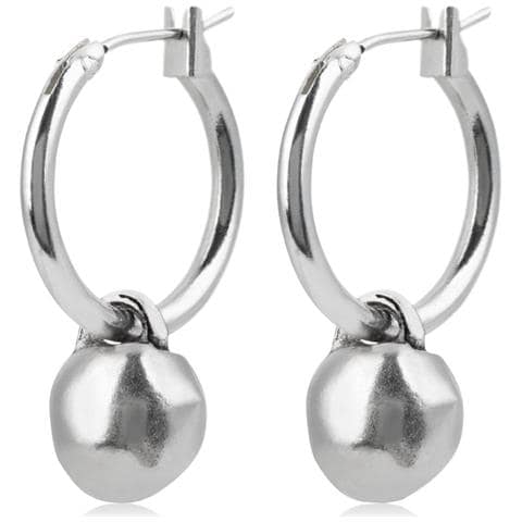 Orecchini A Cerchio In Argento Con Pallina Pendente - Foto 1