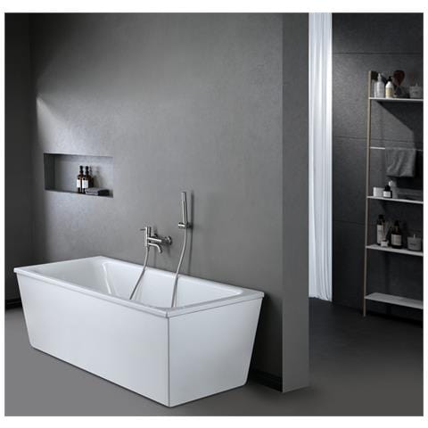 Imex Miscelatore Vasca-doccia Con Corpo In Ottone Tubo Flessibile Pvc 180 Cm Supporto Doccia Abs Maniglia Rotonda Cartuccia Ceramica Ø35 Mm Finitura Nichel Spazzolato Modello Monza Imex-bdm039-4 - Foto 1