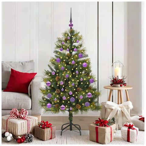 Albero di Natale artificiale pieghevole con coni Verde 150 cm - Foto 2