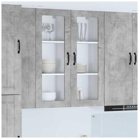 Pensile cucina con lo scaffale Grigio cemento 40 x 31 x 100 cm - Foto 2