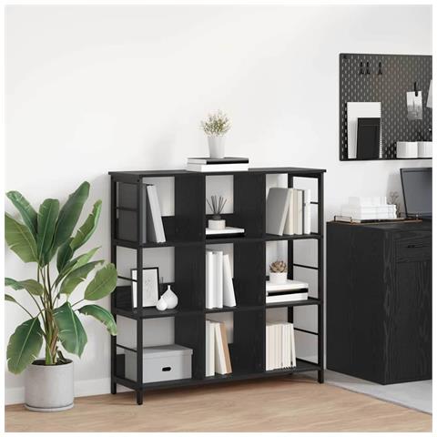 Libreria Rovere Nero 102 x 32 x 104,5 cm Legno multistrato - Foto 2