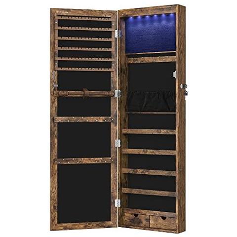 ARMADIETTO PORTAGIOIE SPECCHIATO Appeso a parete in velluto marrone rustico - Foto 1