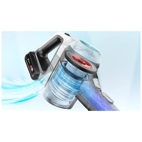 BSS712XHYG scopa elettrica Aspirapolvere a bastone 2 in 1 Batteria Secco HEPA Senza sacchetto 0,3 L Colore acqua, Nero, Argento, Bianco 2,5 Ah - Foto 14