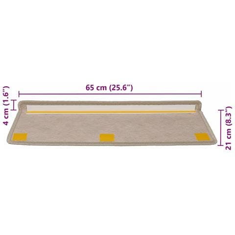 Tappeti Adesivi Scale Aspetto Sisal 30 pz 65x21x4cm Beige Scuro - Foto 8