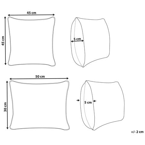 Set Di 2 Cuscini Lansium Cotone 30 X 50 Cm 45 X 45 Cm Bianco Trama Di Piante - Foto 2