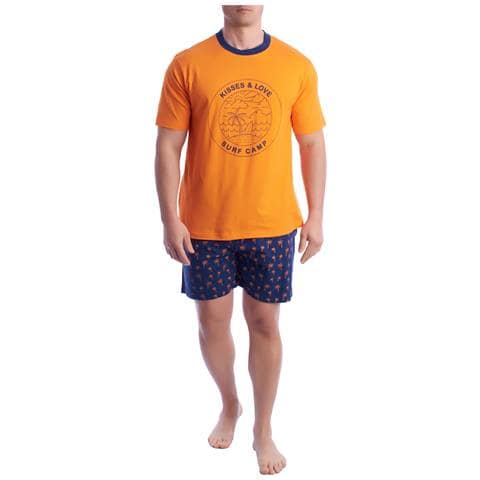 Pigiama Estivo Da Uomo In Cotone A Maniche Corte Kl30000 - Foto 1